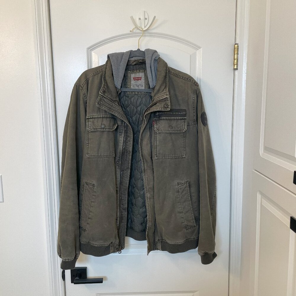 Levi's Hooded Military Trucker Jacket (Olive)